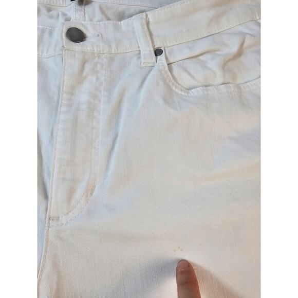 Eileen fisher sz 12 organic cotton blend cropped white unbleached jeans casual - Picture 4 of 10